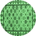 thumbnail image 1 of Ahgly Company Indoor Round Abstract Emerald Green Modern Area Rugs, 4' Round, 1 of 4
