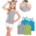 thumbnail image 5 of Posijego 4 Pack Camisole Tops for Toddler Girls Basic Undershirts Cotton Shirts Sleeveless Basic Tank Tees, 5 of 6