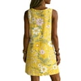 thumbnail image 3 of WAGUTH Women's Floral Print Mini Dresses Sleeveless V-Neck Shift Dress Boho Casual Summer Everyday & Beach Sundress with Side Pockets, 3 of 6