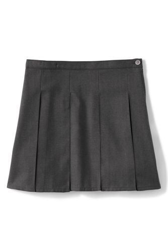 Lands End School Uniform Girls Solid Box Pleat Skirt Below The Knee 
