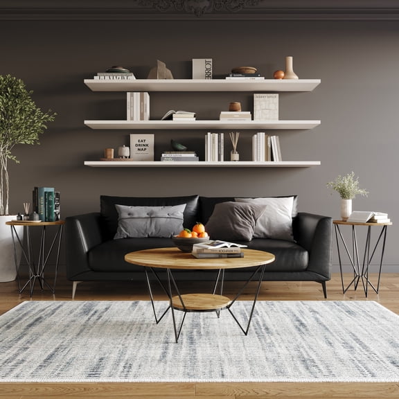 Castle Place Modern 3- Pieces Coffee Table Set, Light Oak