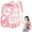 Pink, variant on ZHANQUNE Clear Backpack Stadium Approved Transparent Bookbag Heavy Duty See Through Bag with Rainbow Strap for Women Travel Pink