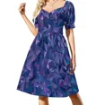 thumbnail image 4 of Pixel art azul intenso color del año Vestido de manga corta vestido Mujer ropa mujer vestido, 4 of 8