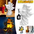 thumbnail image 2 of Ghost Witch Messenger w/ Lantern Ghost Statue Ornament Halloween, 2 of 5