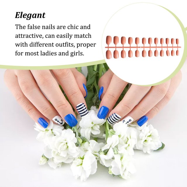 Nail Art Delicate Removable Artificial Tips Nail Solid Extension Fingernails Fashion Wraps Manicure Tools Decoration for Girls Type 4