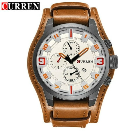Curren 8225 Army Military Quartz Mens Watches Top Brand Luxury Leather Men Watch Casual Sport Male Clock Watch Relogio Masculino - Quartz Wristwatches