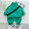 thumbnail image 4 of Esaierr Toddler Boy Girls Clothes Outfit for Baby Sweatshirt Top + Pants Outfit Set 3PCS Long Sleeve Winter Casual Solid Colour Sweatsuit Set for 1-5Y, 4 of 5