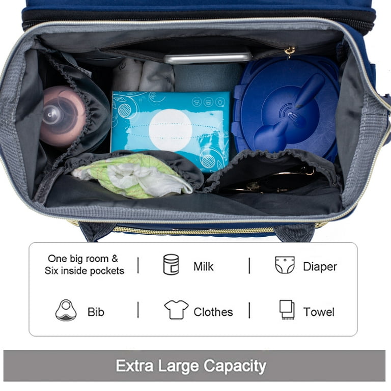7 in 1 Diaper Bag Backpack Including a Waterproof Baby Foldable