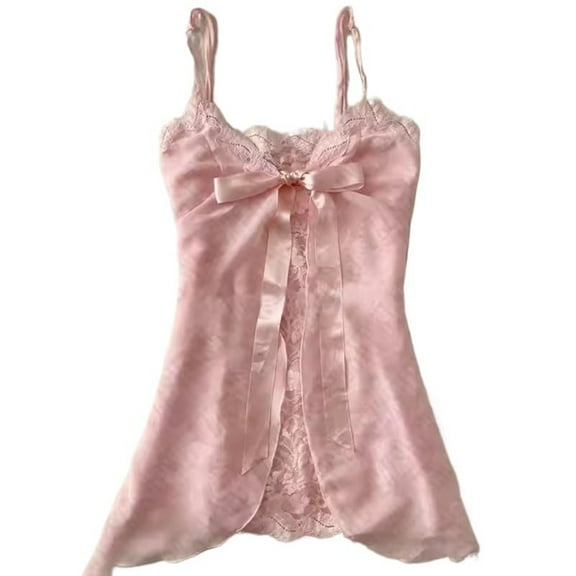 TOOYOU Women Tank Tops Summer Casual Sleeveless Cami Tops Retro Solid Color Short Slim Fit Bow Lace Thin Strap Vest Beach Party Halter Neck Tops