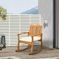 thumbnail image 3 of GVN Outdoor Rocker Chair, Rocking Chair,Outdoor Rocking Chair with Cushion, Acacia Wood Patio Rocker for Backyard, Patio, Home, Teak Tone, 3 of 10