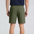 thumbnail image 4 of Men's Casual Shorts Solid Breathable Elastic Waist Side Pockets Soft Lightweight Fabric Relaxed Fit Summer Fashion Shorts Army Green XL, 4 of 6