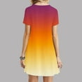 thumbnail image 4 of Summer Saving Wycnly Sundresses for Women Short Sleeve Crewneck Gradient Print Mini Dresses Casual Flowy Swing Tunic T-Shirt Summer Dress Orange Up to 65% off, 4 of 5