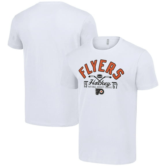 Men's Starter  White Philadelphia Flyers Half Puck T-Shirt
