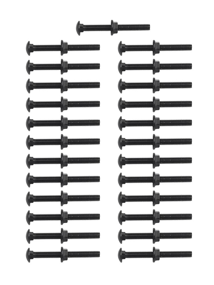 25-Pack M5 x 30mm Stainless Steel Carriage Bolts & Flange Nuts for