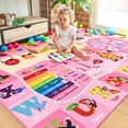 thumbnail image 5 of Noahas Playroom Rug Daycare Kids Rug 4x6,Educational and Fun Nursery Rug with ABC Alphabet Animals Classroom Rug Washable Kids Play Mat Baby Toddler Children Boys Rugs for Bedroom,Pink, 5 of 7