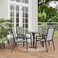 thumbnail image 5 of Patio Dining Chairs Set of 4, Outdoor High Stacking Chairs, Breathable Seat Fabric and Alloy Steel Frame for Backyard Porch Garden Sunroom (Light Gray), 5 of 5