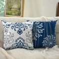 thumbnail image 3 of Decorative Throw Pillow Covers 18x18 Set of 4, Blue Modern Simple Square Pillow Case Cushion Cover for Sofa Couch Farmhouse Outdoor Living Room (Blue, 18"x18"), 3 of 6