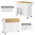 thumbnail image 4 of Homfa 43.3" Portable Kitchen Island Cart with Drop Leaf, 3-Doors 2-Drawers Wood Rolling Storage Cart with Spice Rack and Lockable Wheels, 4 of 7