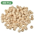 thumbnail image 3 of 400Pack 14mm Natural Wood Spacer Beads, 4mm Large Hole Unfinished Round Wooden Beads, 3 of 6
