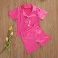 thumbnail image 2 of Ensemble de Pyjamas en Satin pour Bébé Enfant, Manches Courtes, Manches Longues, Chemise de Nuit 2 Pcs, 2 of 6