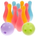 thumbnail image 1 of WORGEOUS 1 juego de bolos para niños, juguetes de plástico para bolos, juguetes educativos divertidos para bolos para niños pequeños (color aleatorio), 1 of 9