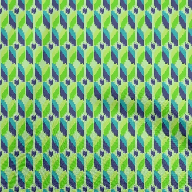 oneOone Cotton Flex Light Green Fabric Asian Ikat Sewing Material Print Fabric By The Yard 40 Inch Wide