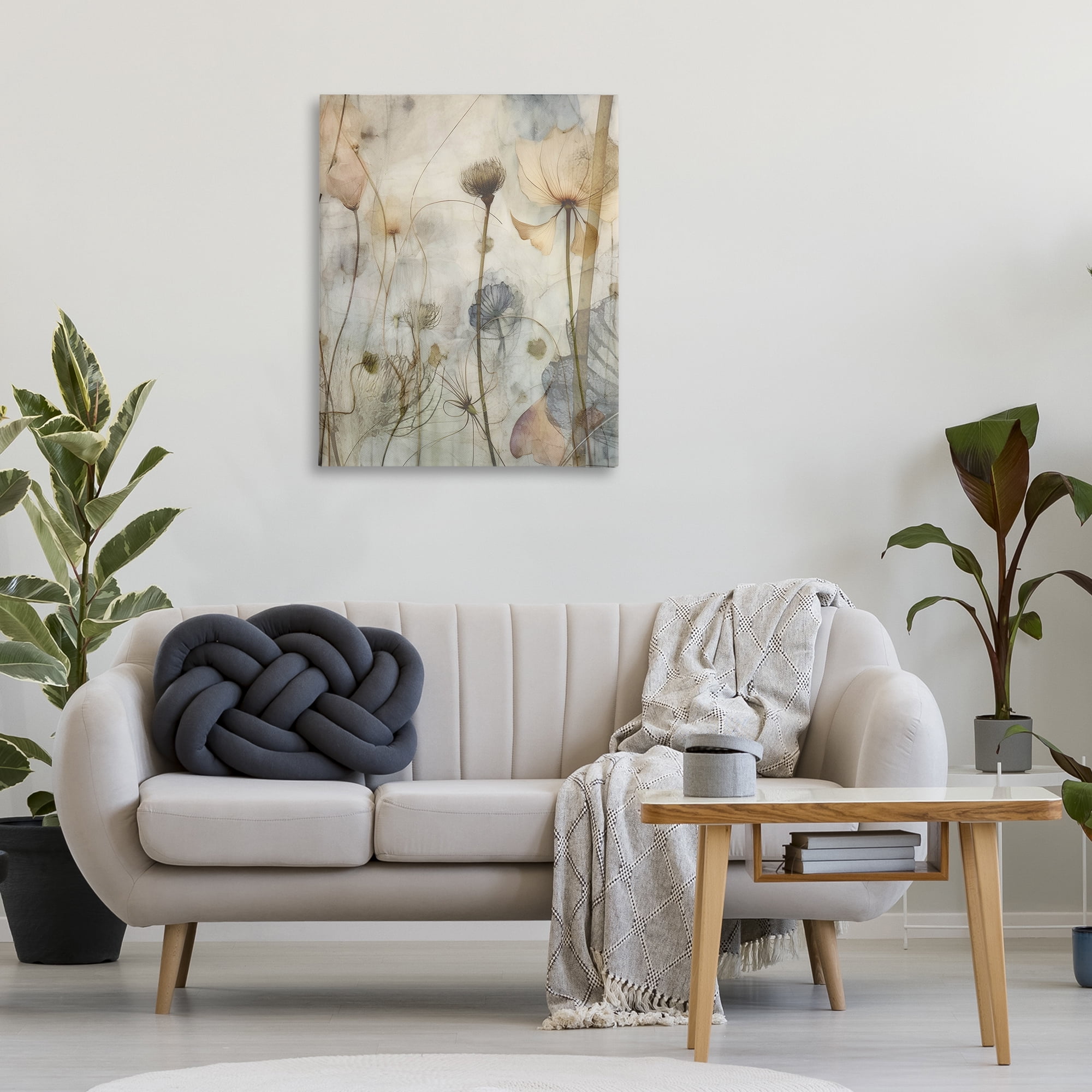 Stupell Industries Subtle Botanicals Pattern Plants & Flowers Painting Wrapped Canvas Art Print Wall Art, 30 x 40