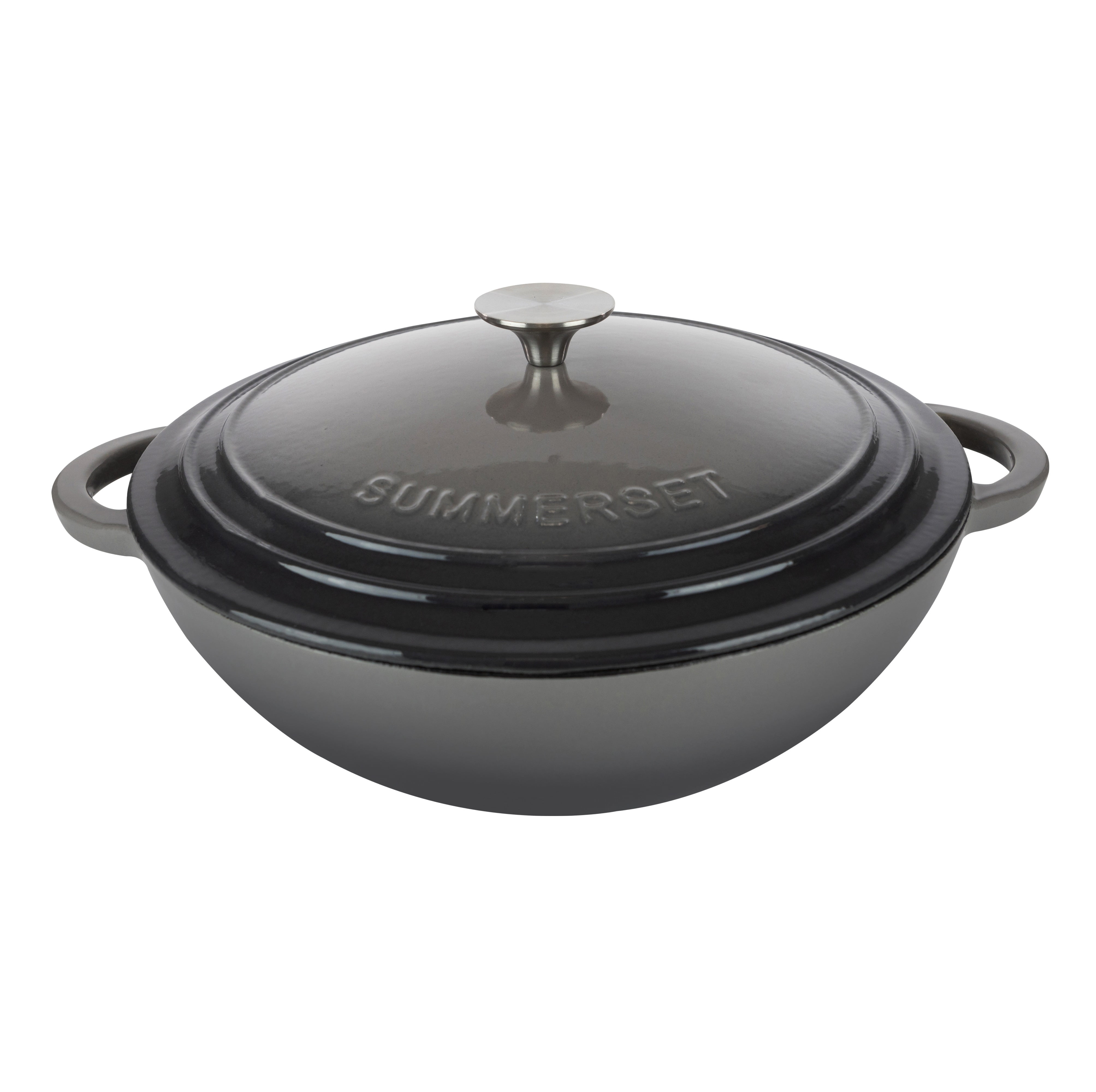 Cook's Essentials Sparkle Enamel Cast-Iron 5-qt Dutch Oven Trivet Black MCM  Pot