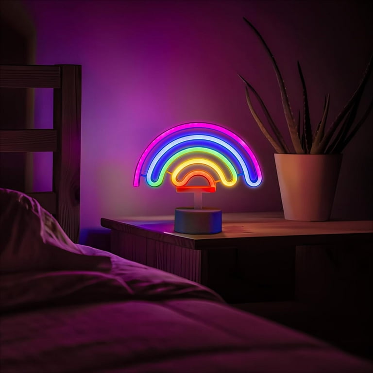 Aslanka Colorful Unicorn Neon Light, Bedroom Night Light, LED Light Signs Powered By Battery/USB, Light Decoration For Christmas Birthday Party Bedroom Table Lamp Children Gifts
