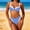 Blue, variant on Womens Push Up High Waisted Bikini Set with Underwire Colorblock V Neck Tummy Control 2 Piece Swimsuit for Beach Hot Pink L(L)