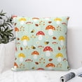 thumbnail image 4 of Yiaed Mushroom Bee Print Pillow Covers Super Soft Decorative Square Throw Pillow Covers Case Cushion Covers for Sofa Couch Bedroom Car Decor（No pillow core）-12"x12", 4 of 7