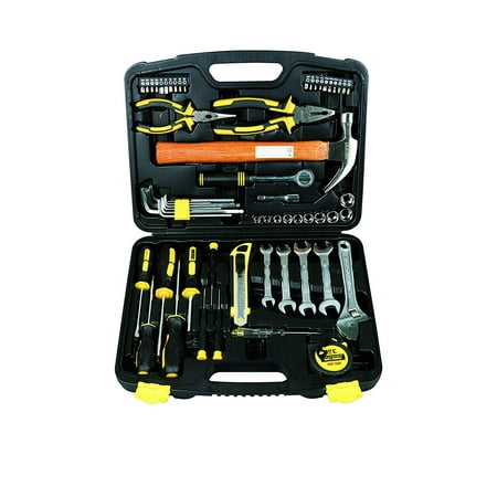 Plastic Hand Tool - DoWell 61-Piece Homeowner General Portable Repair Hand Tools Kit with Plastic Tool Box Storage Case for Home/Office/Dorm/Apartment