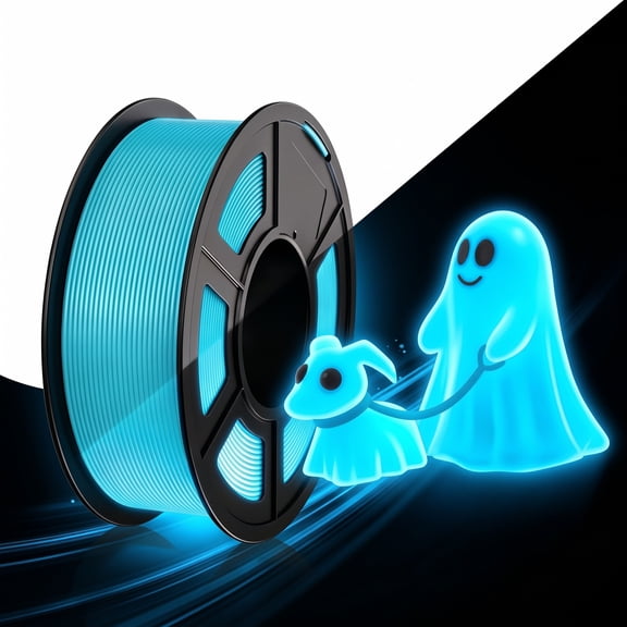 250G Glow in the Dark 3D Printer Filament 1.75mm 3D Printing Filament Dimensional Accuracy  /- 0.02mm for Most FDM 3D Printers,Blue