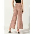 thumbnail image 4 of DARING DIVA Women's Printed Elastic Tie Waisted Wide Leg Long Pants L Caramel, 4 of 6