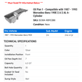 thumbnail image 2 of Oil Pan 1 - Compatible with 1987 - 1993 Mercedes-Benz 190E 2.6 2.6L 6-Cylinder 1988 1989 1990 1991 1992, 2 of 2