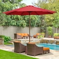 thumbnail image 2 of Yescom 9 Ft Wooden Patio Umbrella 8 Ribs Easy Tilt Table Parasol Outdoor Balcony Deck, 2 of 10