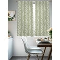 thumbnail image 4 of Sage Green Spring Leaves Sheer Curtains 72 Inch Length 2 Panels Set, Pastoral Botanical Striped Flowers Voile Window Treatment Curtains Sheers Drapes for Bedroom/Living Room/Kitchen 52"x72"x2, 4 of 7