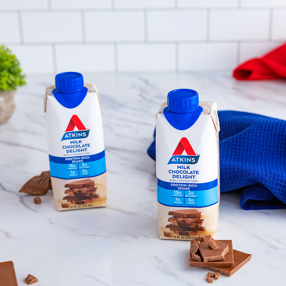 Atkins Milk Chocolate Delight Protein Shake, High Protein, Low Carb, Low Sugar, Keto Friendly, Gluten Free, 12 Ct - image 4 of 8