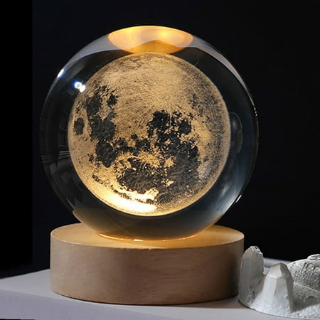 

DabuLiu Crystal ball Night Light Crystal Astronaut Planet Globe 3D Laser Engraved Solar System Ball with Touch Switch LED Light