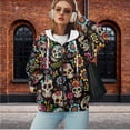thumbnail image 2 of Uorisanigo Sugar Skull Hoodie for Women Lightweight Long Sleeve Womens Oversized Hoodies Warm Pocket Fall Outfits Winter Clothes Soft Womens Full Zip Up Hoodies Size 2XL, 2 of 7