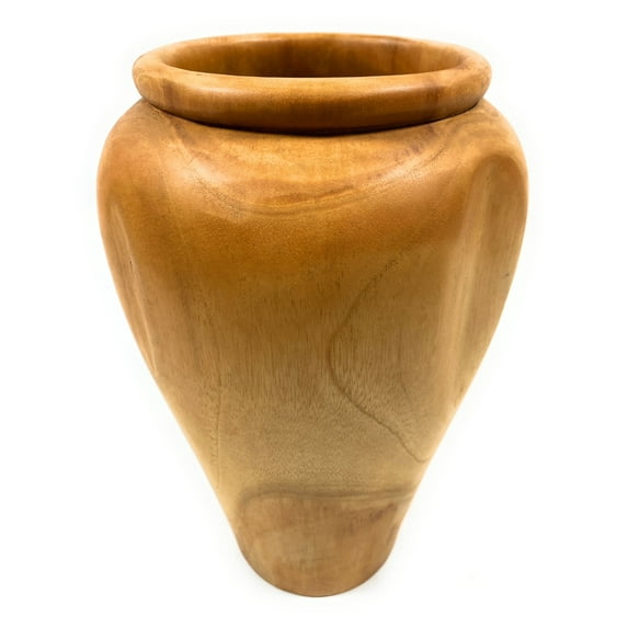 Decorative Teak Urn 8" X 13" X 8" - Interior Design | #cin11a