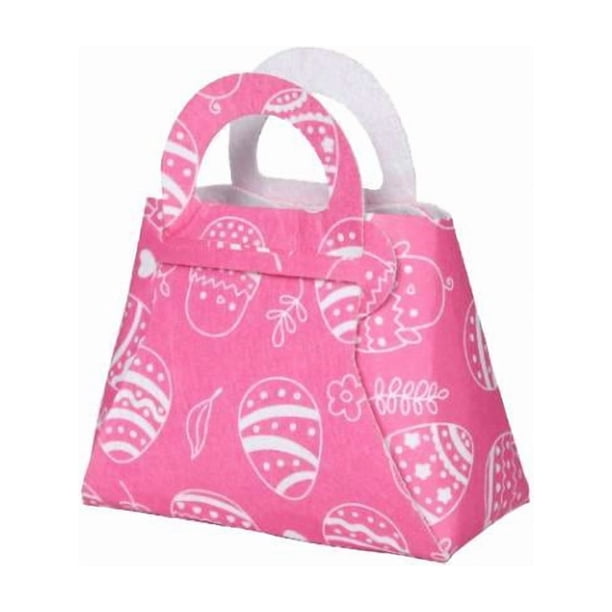 Bolsas de regalo de Pascua para niños, contenedores de fieltro para galletas, decoración de fiesta Rosado