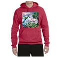 thumbnail image 2 of Unicorn Fanstasy Island Castle Animal Lover Unisex Graphic Hoodie Sweatshirt, Vintage Heather Red, X-Large, 2 of 3