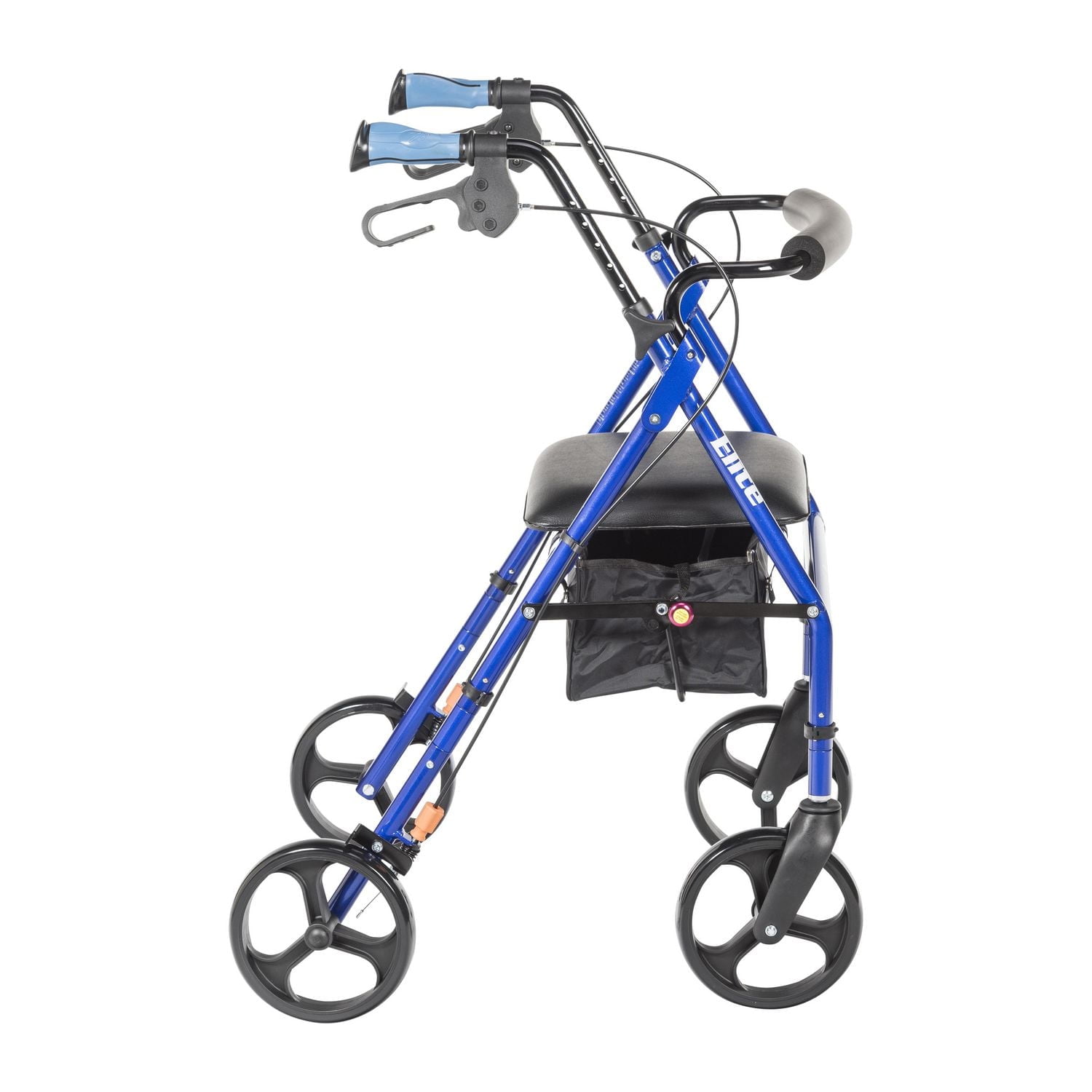 Hugo Blue Elite Rollator Rolling Walker with Seat and Backrest