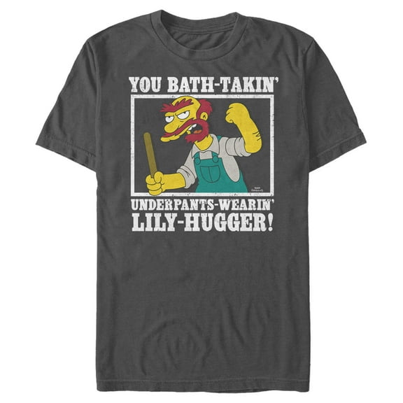 Men's The Simpsons Groundskeeper Willie Quote Graphic Tee Charcoal Medium