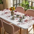 thumbnail image 3 of Red Flowers Table Cloths for 6 Foot Rectangle Tables, Spring Floral Elegant Pastoral Watercolor Patio Waterproof Elastic Fitted Tablecloths, Washable Rectangular Table Cover for Camping, 3 of 8
