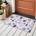thumbnail image 4 of 2x3 Ft Entryway Area Rug, Purple Flowers Kitchen Rug Runner Washable Floor Mat, Watercolor Farmhouse Botanical Floral Leaf Non Slip Indoor Door Mat Throw Carpet for Bathroom Living Room Bedroom, 4 of 8