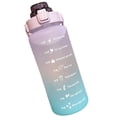 thumbnail image 1 of Botella deportiva de 70 oz con marcador de tiempo Botella de agua a escala de 2000 ml con tapa abatible ((verde)), 1 of 4
