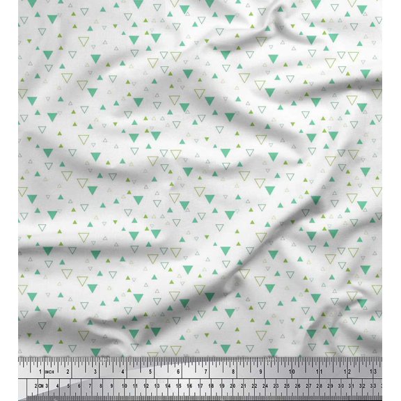 Soimoi Rayon Fabric Triangle Shirting Print Sewing Fabric Yard 56 Inch Wide
