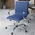 thumbnail image 6 of LeisureMod Harris Modern Adjustable Swivel Leather Task Office Chair with Tilt and Ergonomic Design, Navy Blue, 6 of 10